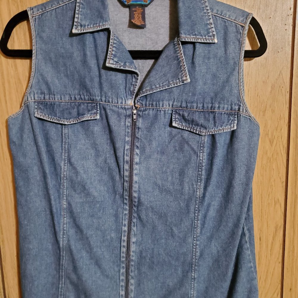 SHAVER LAKE WOMEN'S JEANS VEST TOP (SIZE M)